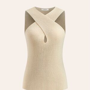 Commense Cream Halter Top, NWT, Size Large